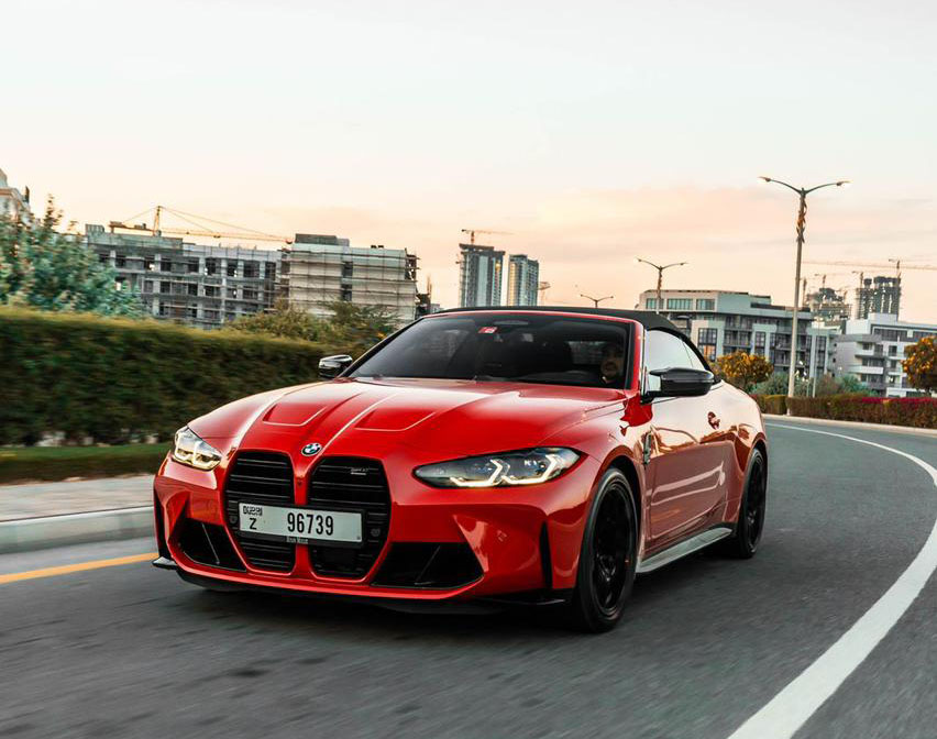 Bmw M4 competition convertible RED 2023 rental dubai