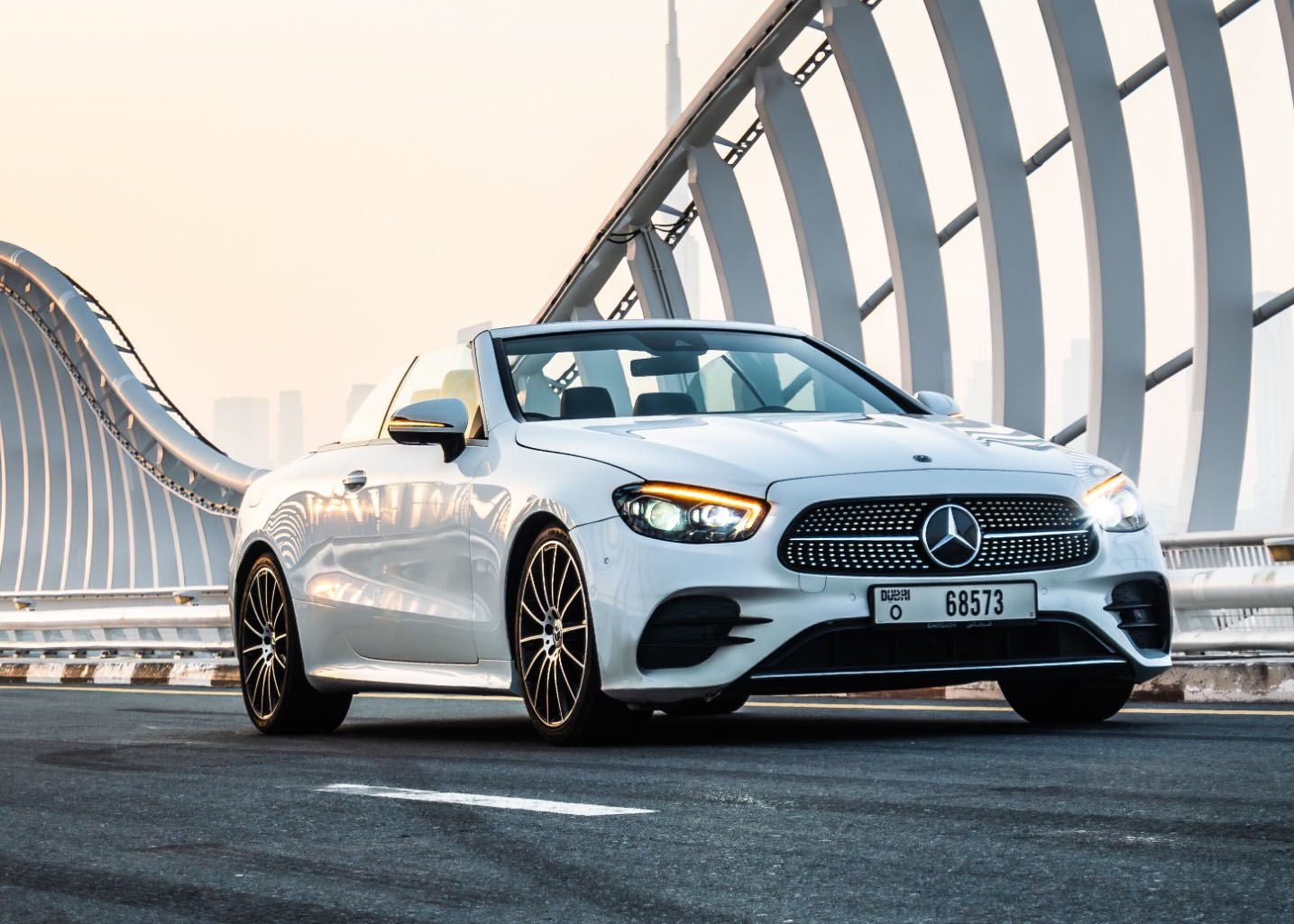 hire Mercedes Benz E200 Convertible White in dubai