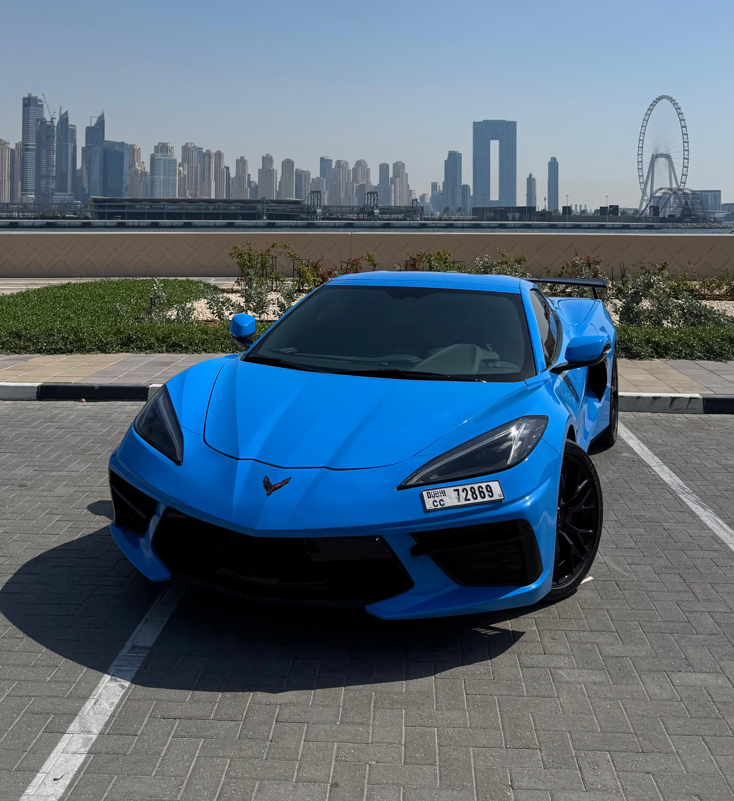 Corvette C8 Stingray Blue Convertible   2023 rental dubai