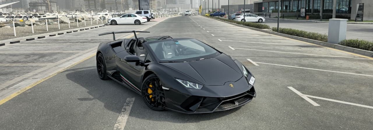hire Lamborghini Huracan Evo Performante Black Best Price  in dubai