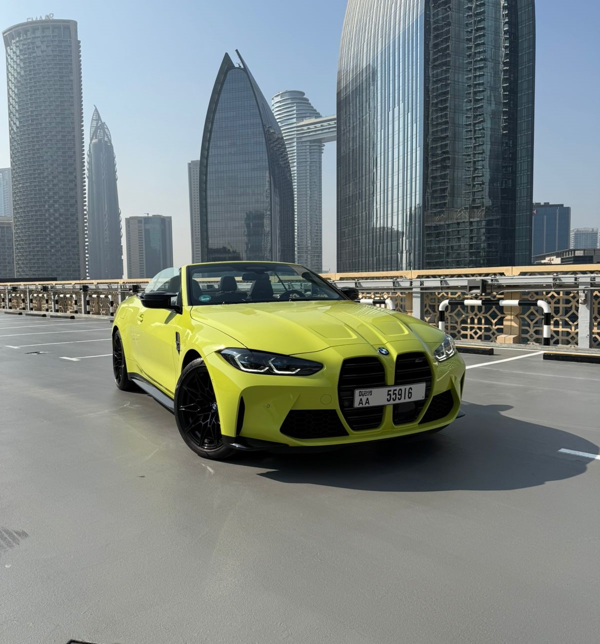 hire BMW M4 Competition Yellow No Deposit1 in dubai