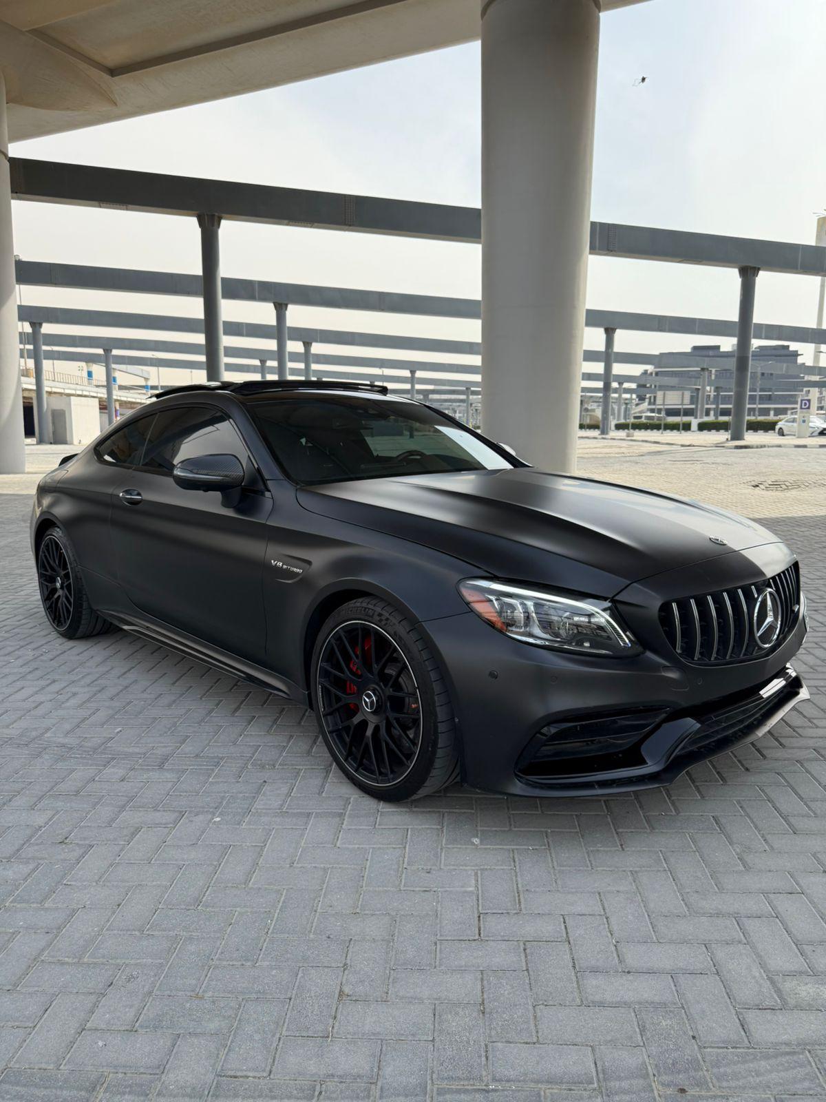 hire Mercedes Benz AMG C63 S Coupe Matte Black in dubai