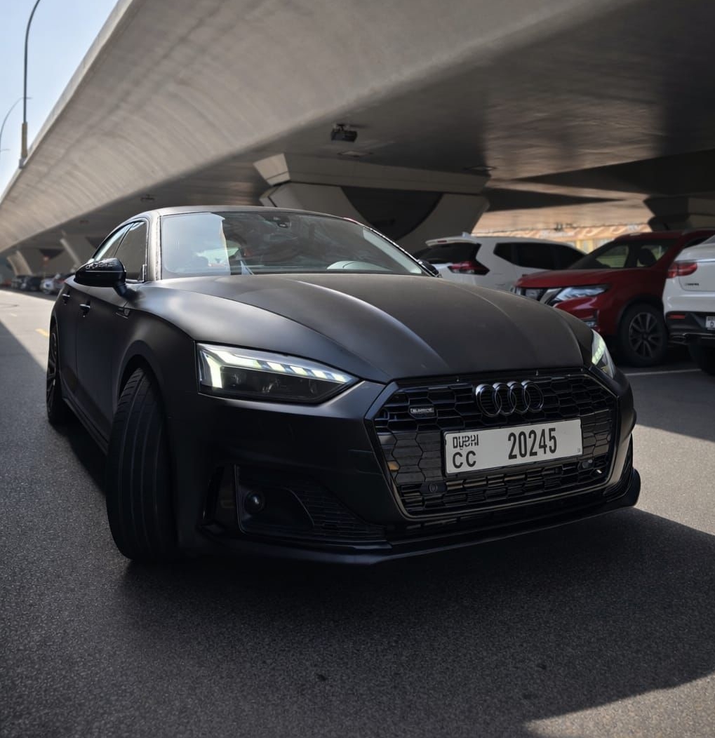 Audi A5 Black Matte Monthly Best Price  2020 rental dubai