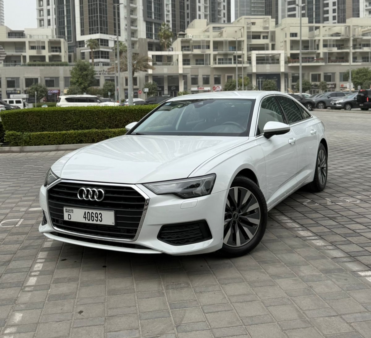 Audi A6 White Monthly Good Price  2022 rental dubai